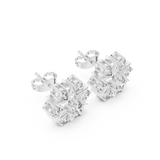 Gold Earrings AGDER-308, White Gold, view 2