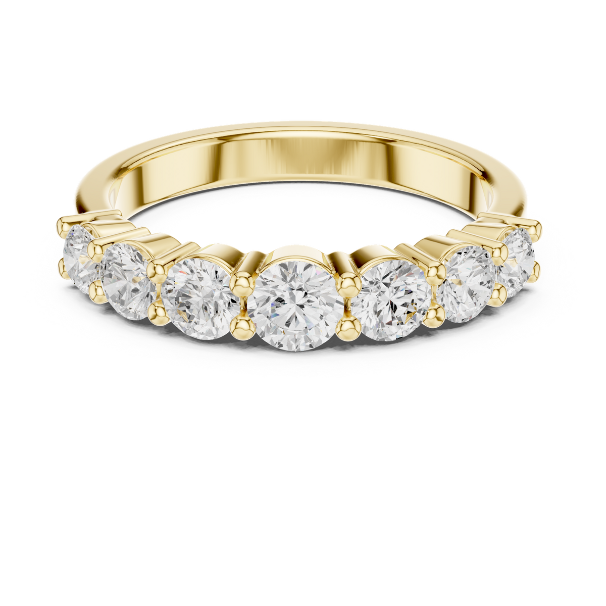 14K Solid Gold Lab Diamond Eternity Ring, Yellow Gold
