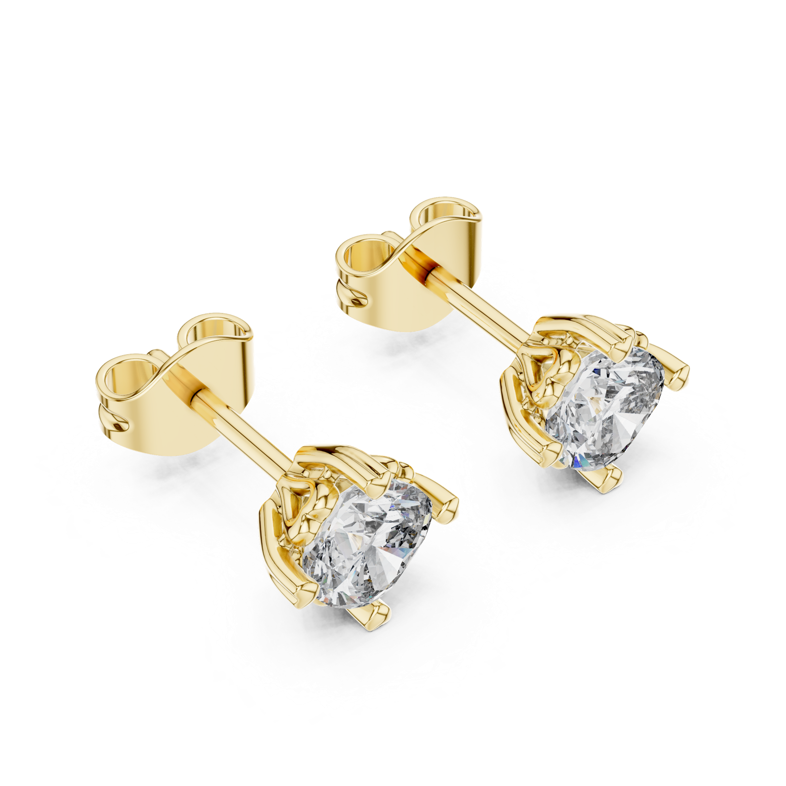 Gold Earrings GER-0355, Yellow Gold, view 2