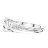 Gold Ring, Asscher center stone, White Gold, view 3