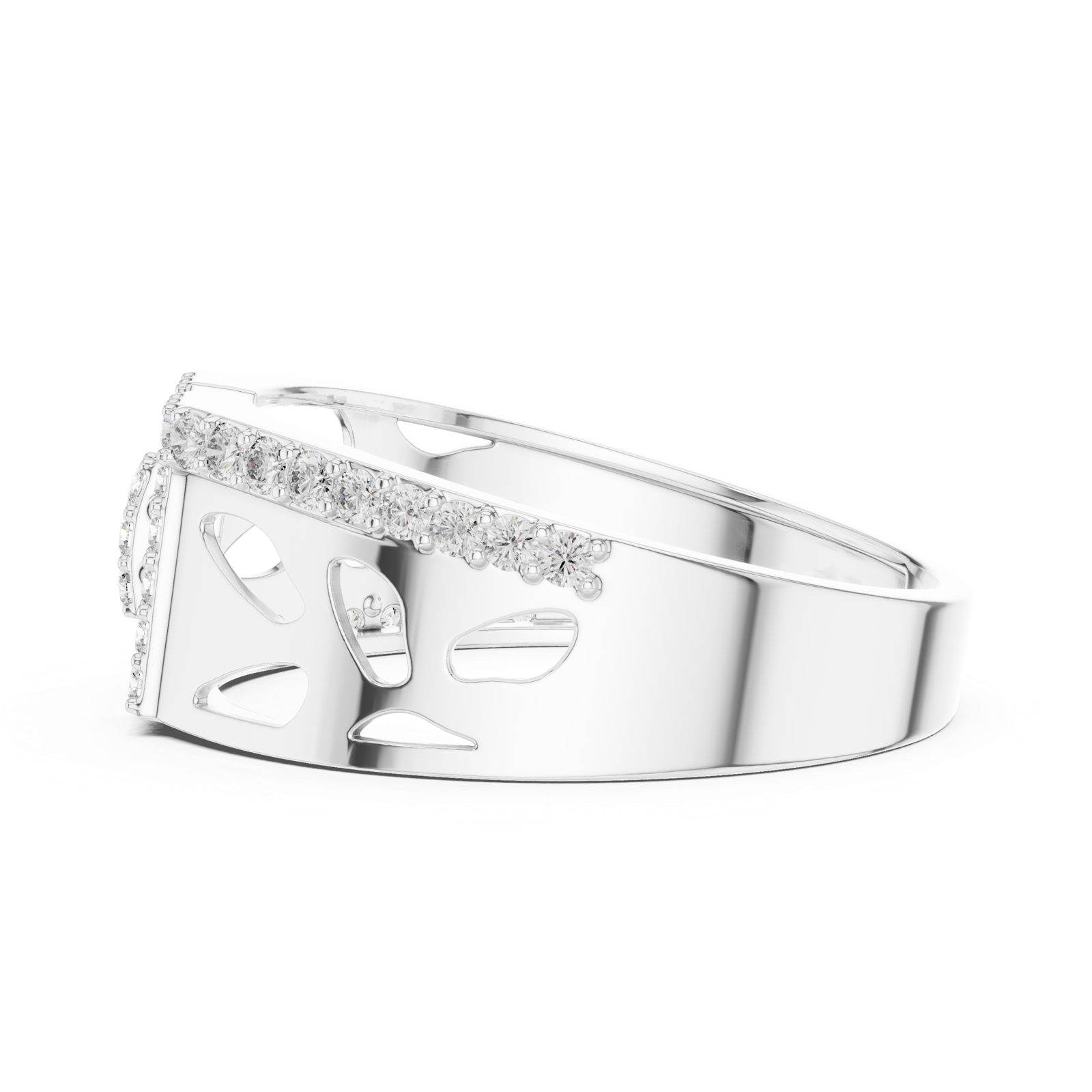 Gold Ring LR-01 (20), White Gold, view 3