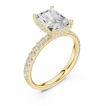 Gold Ring DDLR-161, Radiant center stone, Yellow Gold, view 2
