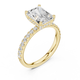 Gold Ring DDLR-161, Radiant center stone, Yellow Gold, view 2