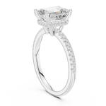 Gold Ring DDLR-177, Emerald center stone, White Gold, view 1