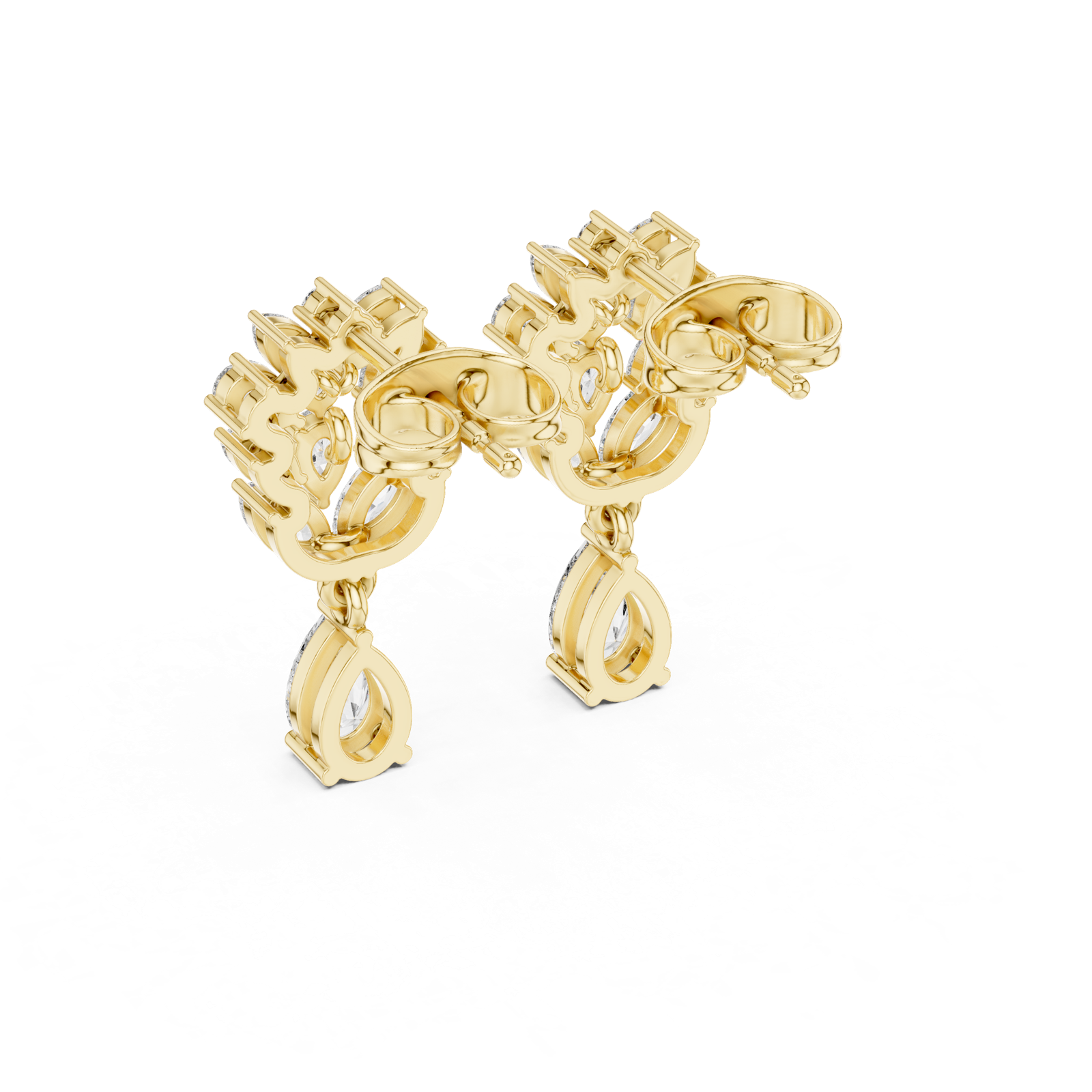 Gold Earrings AGDER-276, Yellow Gold, view 3