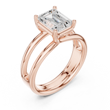 Gold Jewelry L36-9, Emerald center stone, Rose Gold, view 2