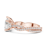 Gold Ring DDLR-281, Pear center stone, Rose Gold, view 3