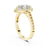 Gold Ring DDLR-349, Pear center stone, Yellow Gold, view 1