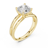 Gold Jewelry L36-9, Cushion center stone, Yellow Gold, view 2