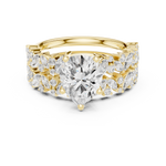 Gold Ring DDLR-443, Pear center stone, Yellow Gold, view 4