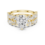 Gold Ring DDLR-443, Pear center stone, Yellow Gold, view 4