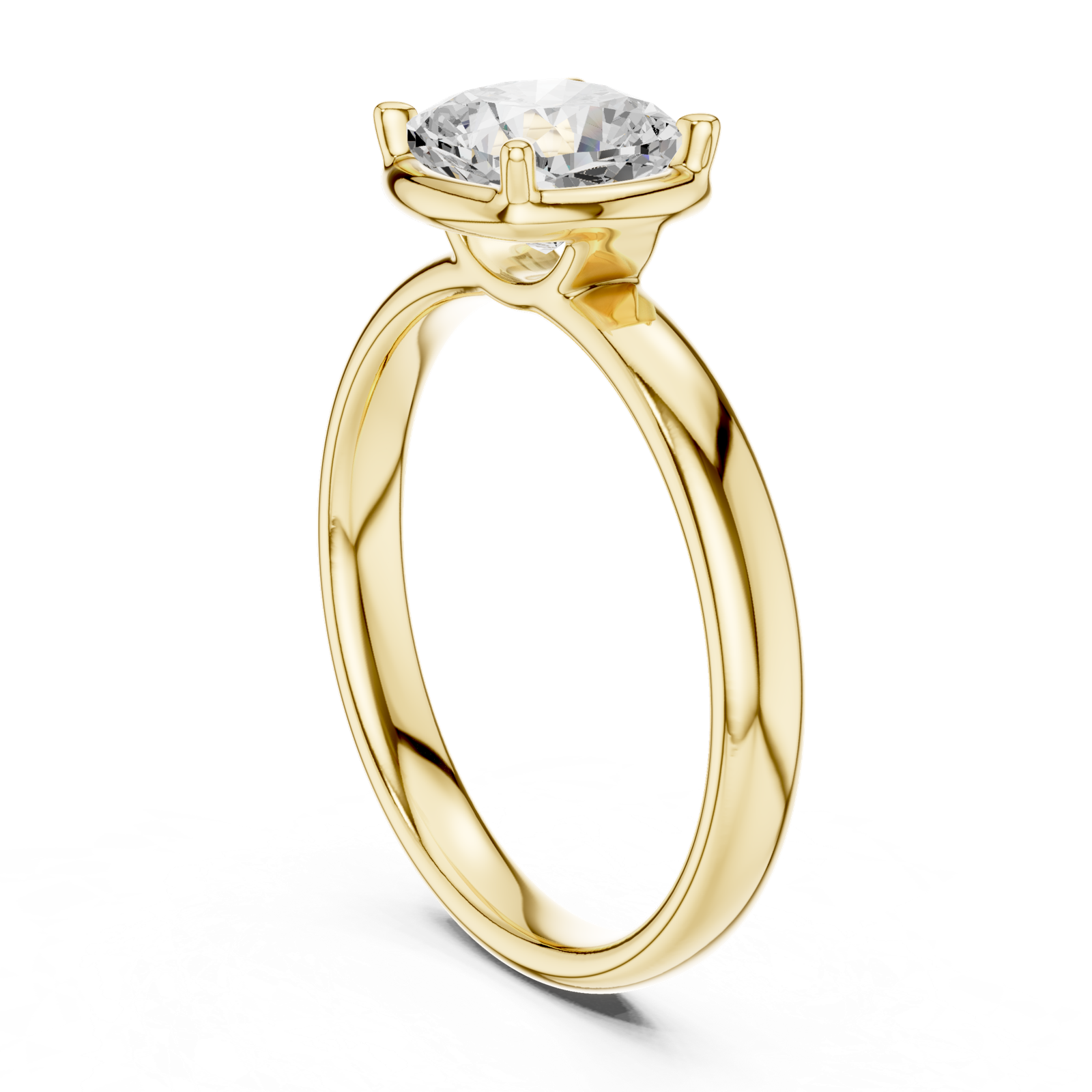 Gold Jewelry, Cushion center stone, Yellow Gold, view 1