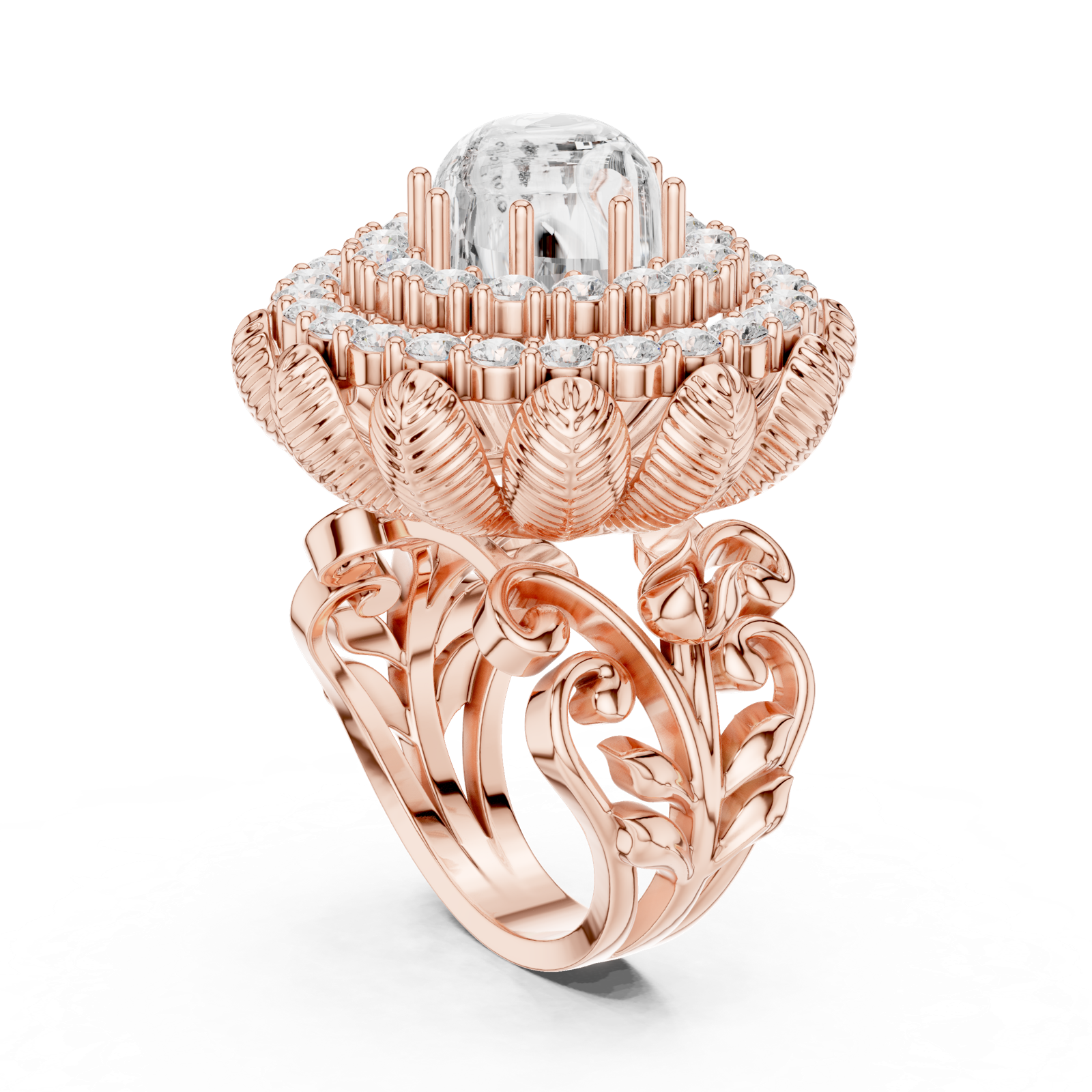 Gold Ring DDLR-752, Rose Gold, view 1
