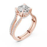 Gold Ring DDLR-182-OC, Rose Gold, view 2