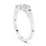 14K Solid Gold Lab Diamond Halo Ring, White Gold, view 1