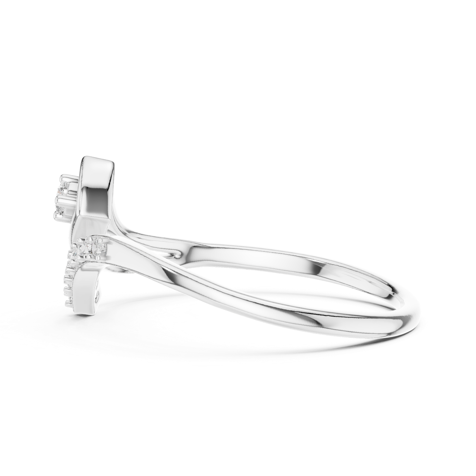 Gold Ring 12-10030@L, White Gold, view 3