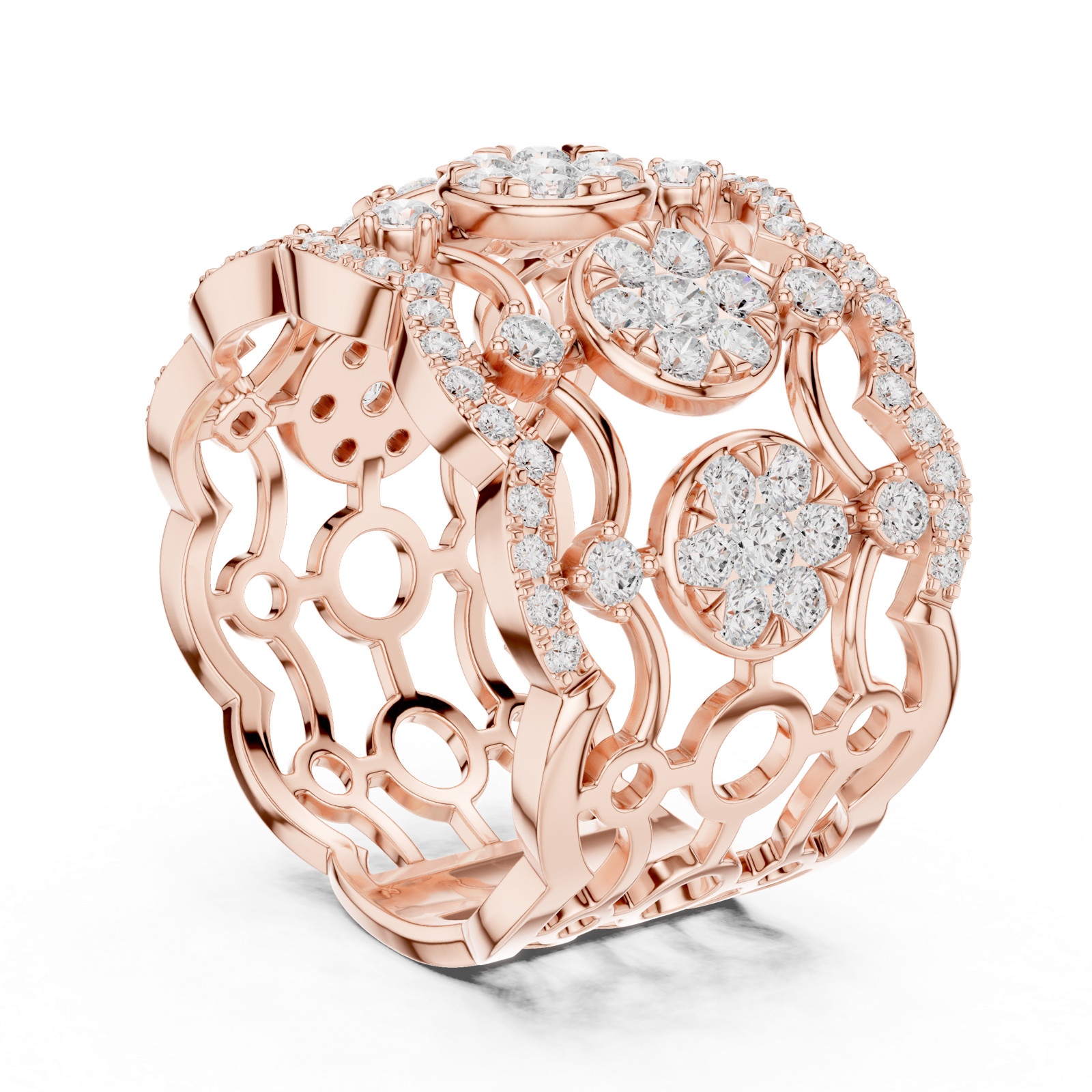 Gold Ring DDLR-818, Rose Gold, view 1