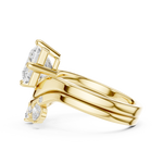 Gold Ring DDLR-444, Princess center stone, Yellow Gold, view 3