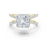 Gold Jewelry L36-25, Princess center stone, Yellow Gold