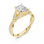 Gold Ring DDLR-257, Radiant center stone, Yellow Gold, view 2