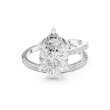 Gold Jewelry L35-39, Pear center stone, White Gold, view 4