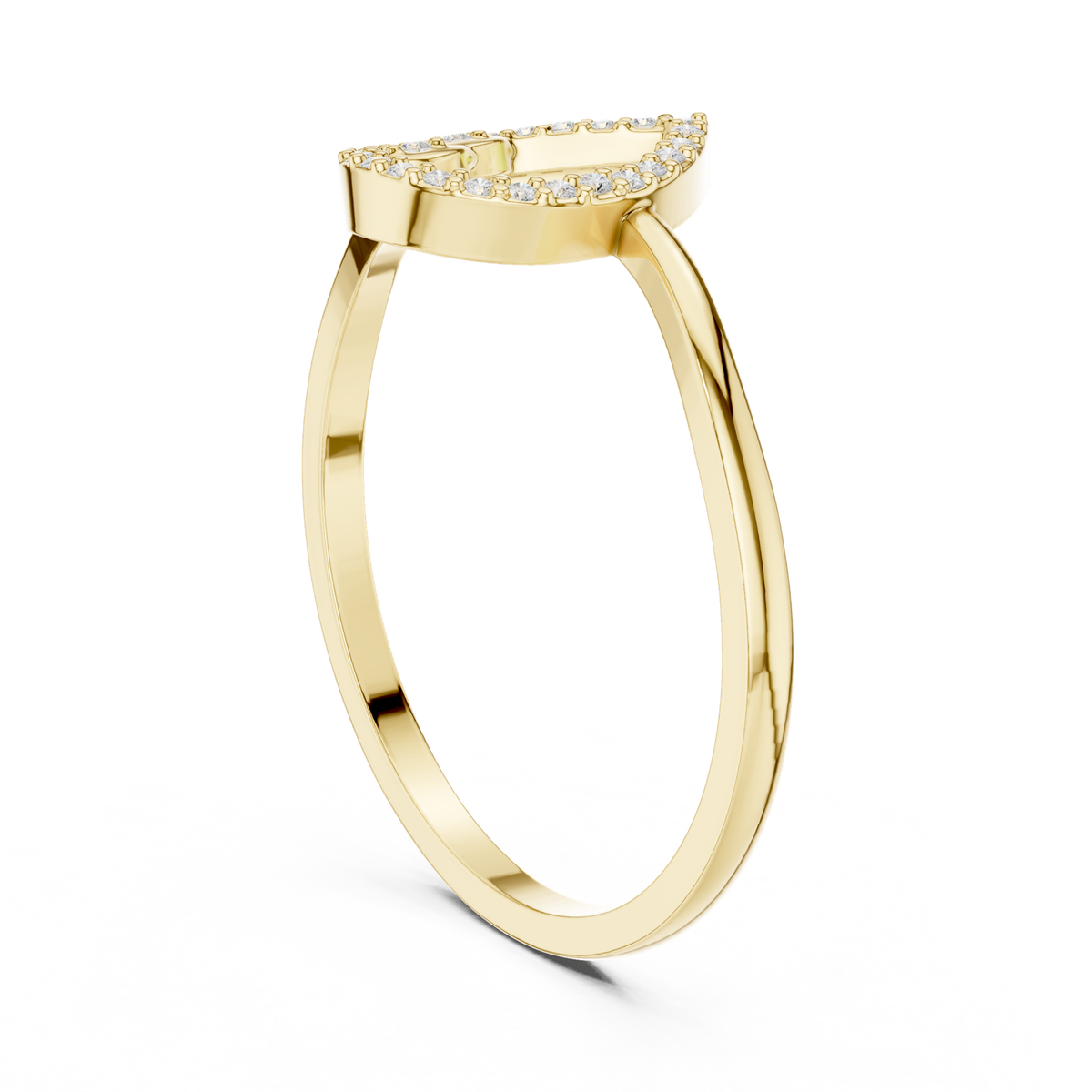 14K Solid Gold Lab Diamond Cluster Ring, Yellow Gold, view 1