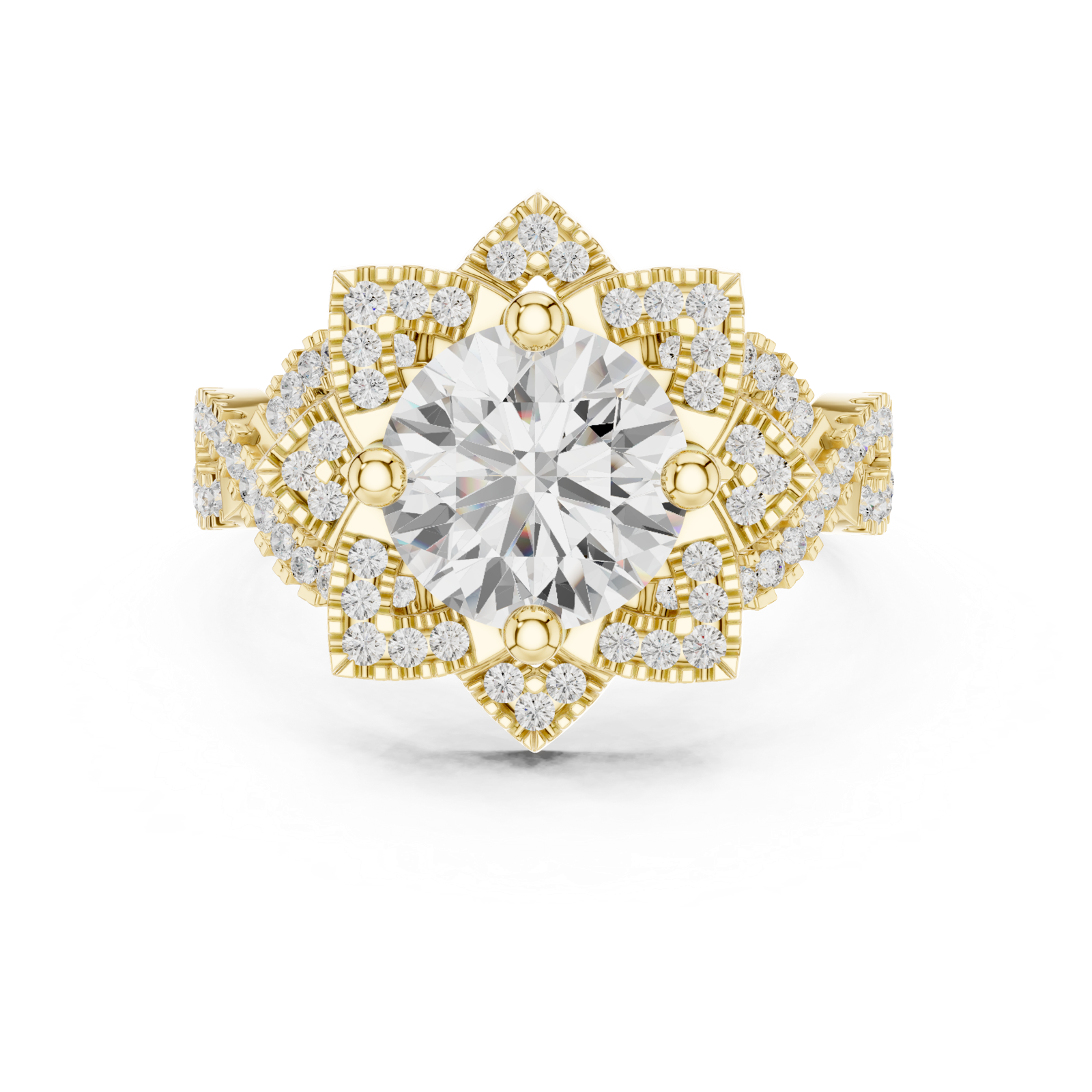 Gold Ring DDLR-411, Yellow Gold, view 4