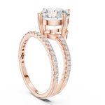 Gold Jewelry L35-39, Round center stone, Rose Gold, view 1