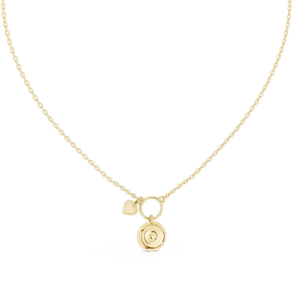14K Solid Gold Lab Diamond Pendant Necklace, Yellow Gold, view 4