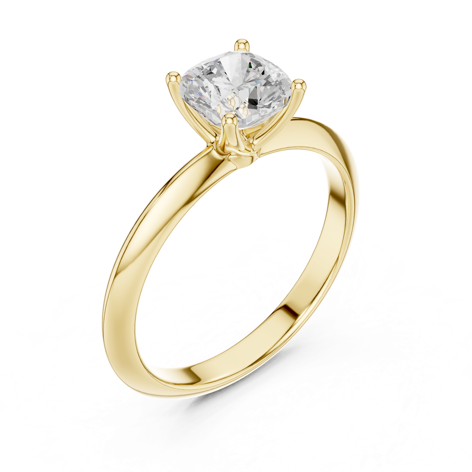 Gold Jewelry L36-6, Cushion center stone, Yellow Gold, view 2