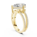Gold Jewelry L36-13, Pear center stone, Yellow Gold, view 1