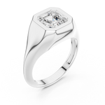 Gold Jewelry L36-4, Asscher center stone, White Gold, view 2