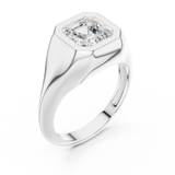 Gold Jewelry L36-4, Asscher center stone, White Gold, view 2