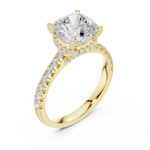 14K Solid Gold Lab Diamond Solitaire Ring, Yellow Gold, view 2