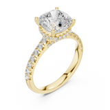 14K Solid Gold Lab Diamond Solitaire Ring, Yellow Gold, view 2