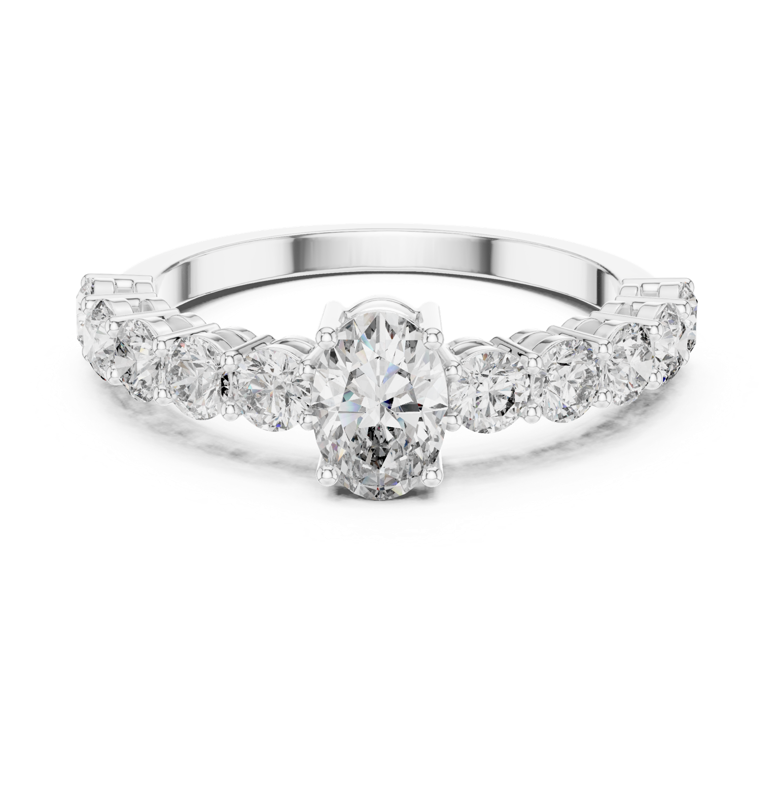 Gold Ring ALR-55, White Gold, view 4