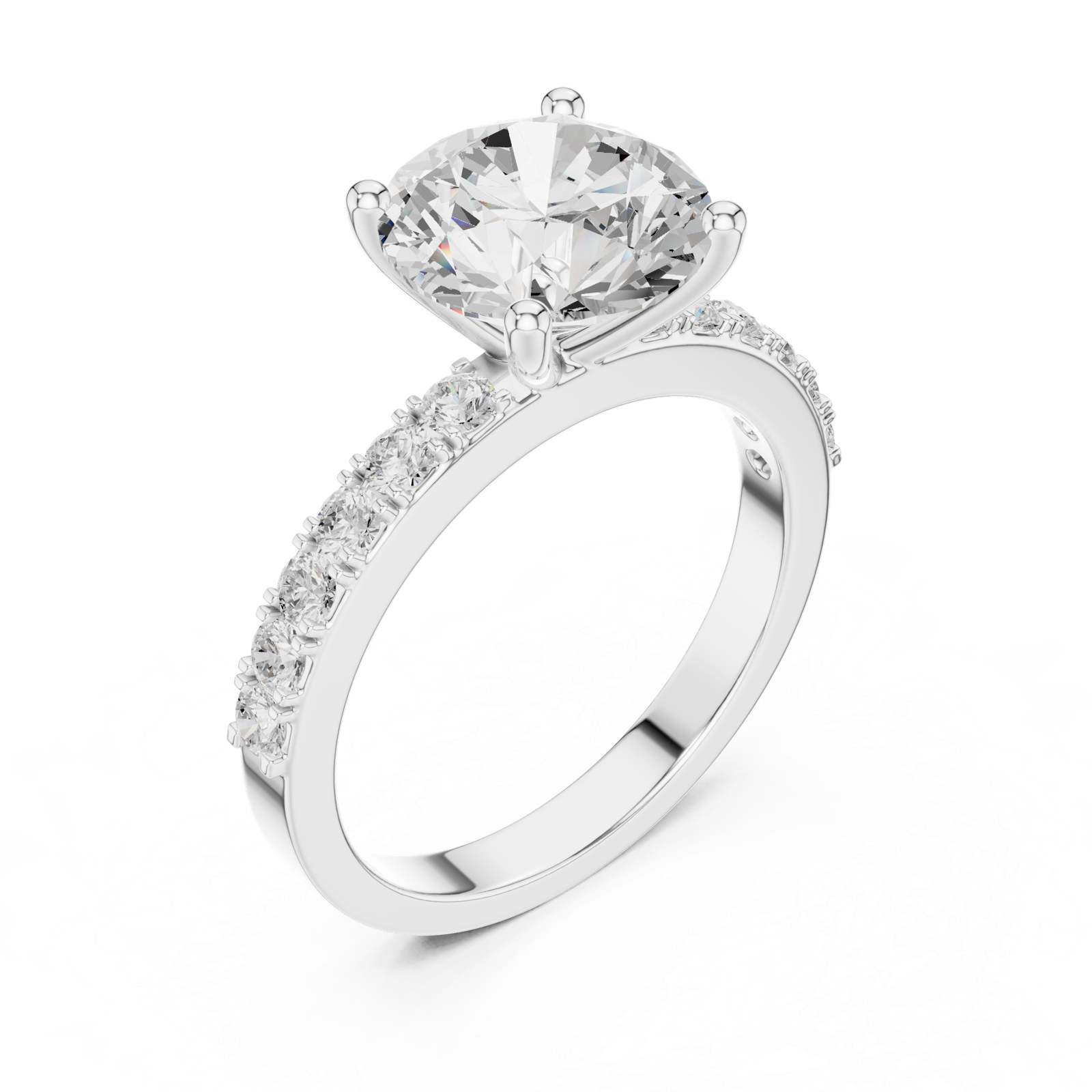 Gold Ring DDLR-750, White Gold, view 2