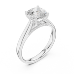 Gold Jewelry, Cushion center stone, White Gold, view 2