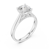 Gold Jewelry, Cushion center stone, White Gold, view 2