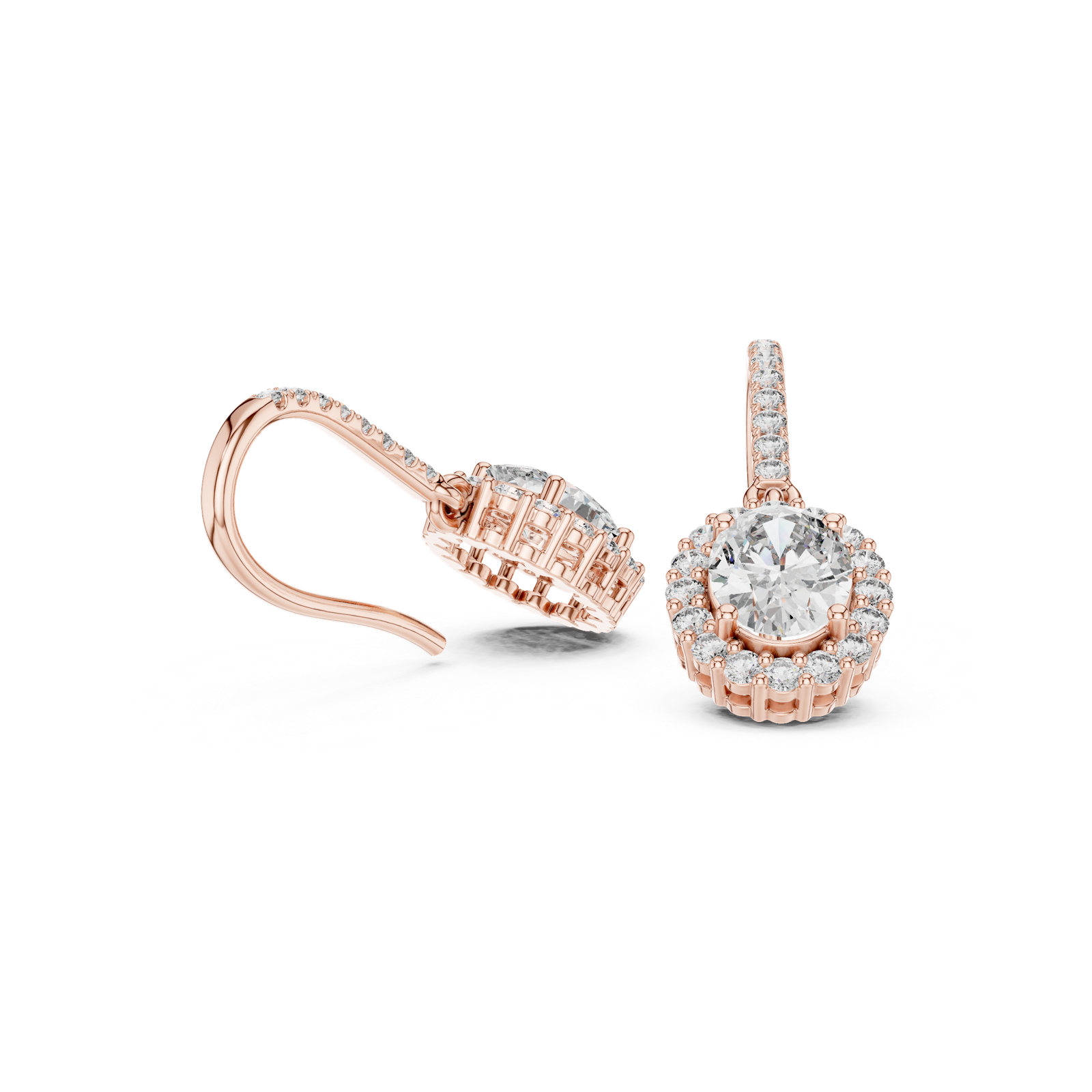 Gold Earrings 3-10010E_155_M, Rose Gold, view 1