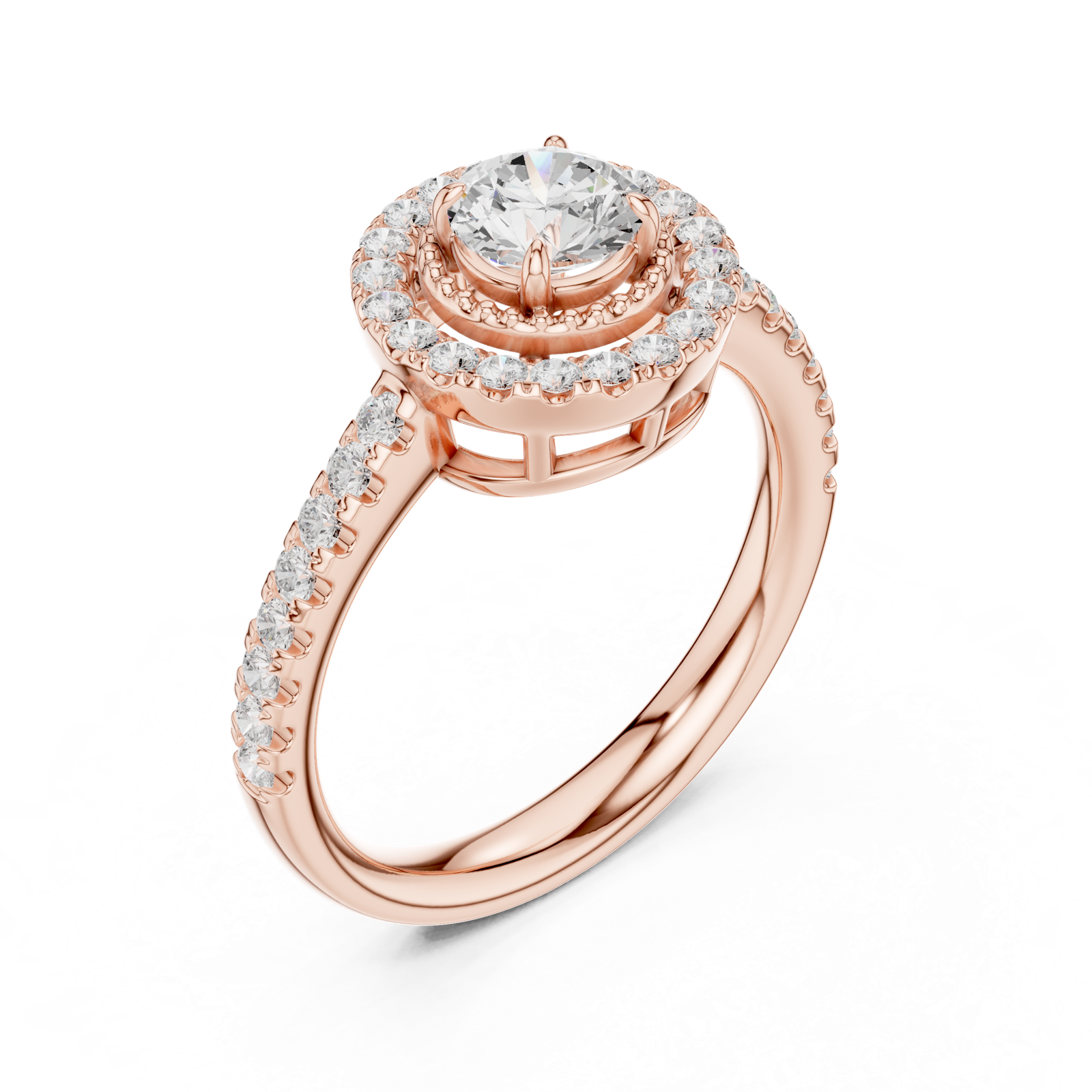 Gold Ring DDLR-668, Rose Gold, view 2