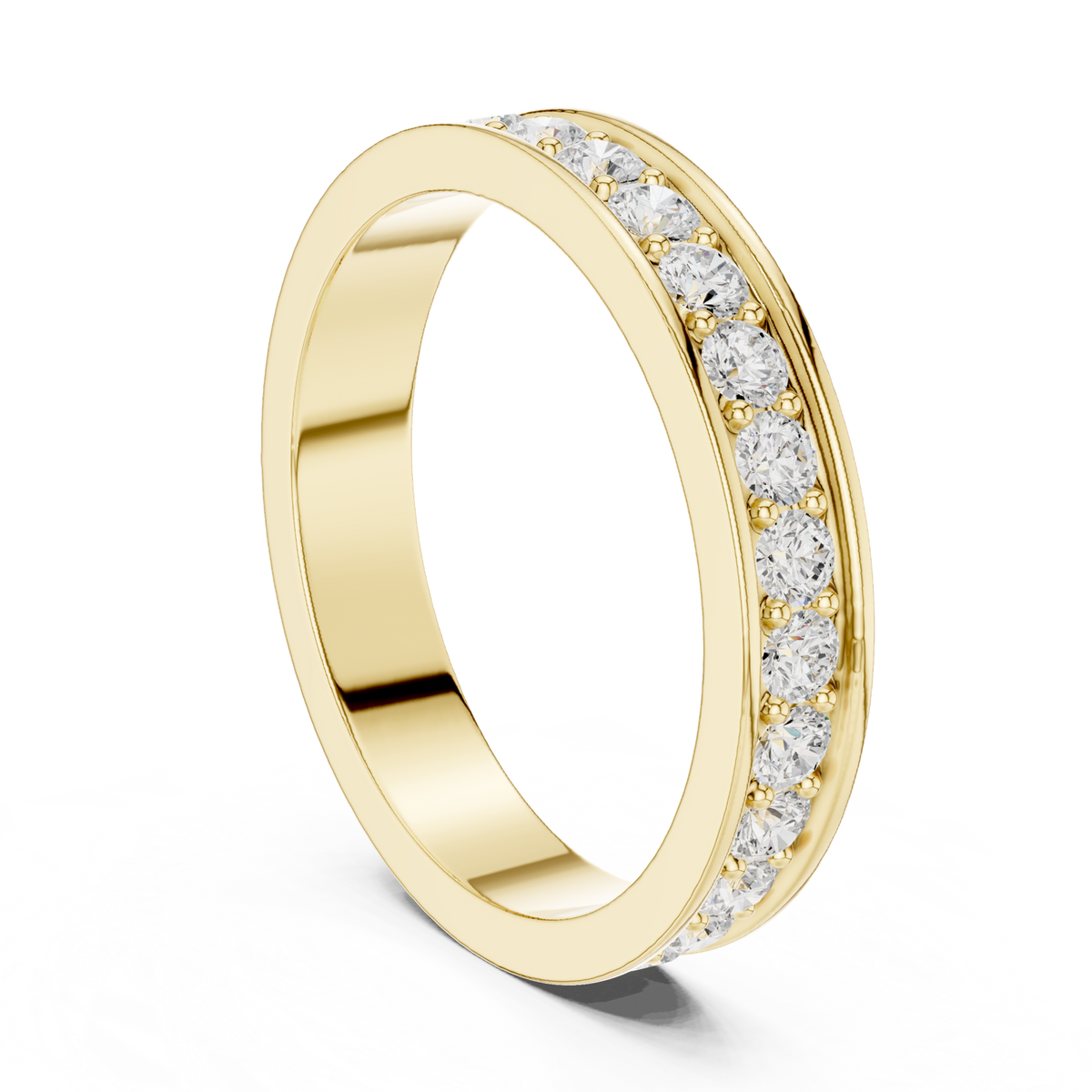 14K Solid Gold Lab Diamond Eternity Ring, Yellow Gold, view 1