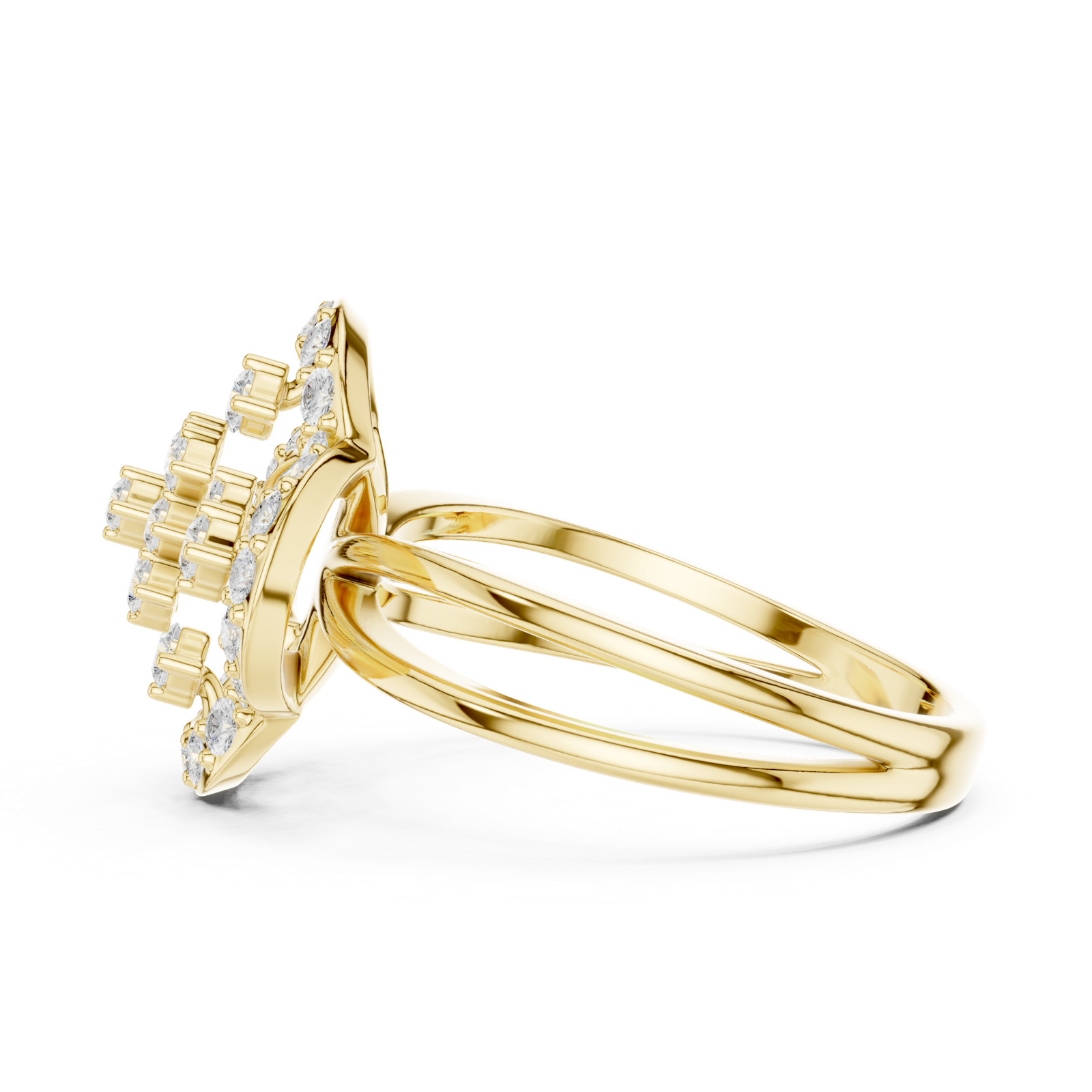 Gold Ring DDLR-459, Yellow Gold, view 3