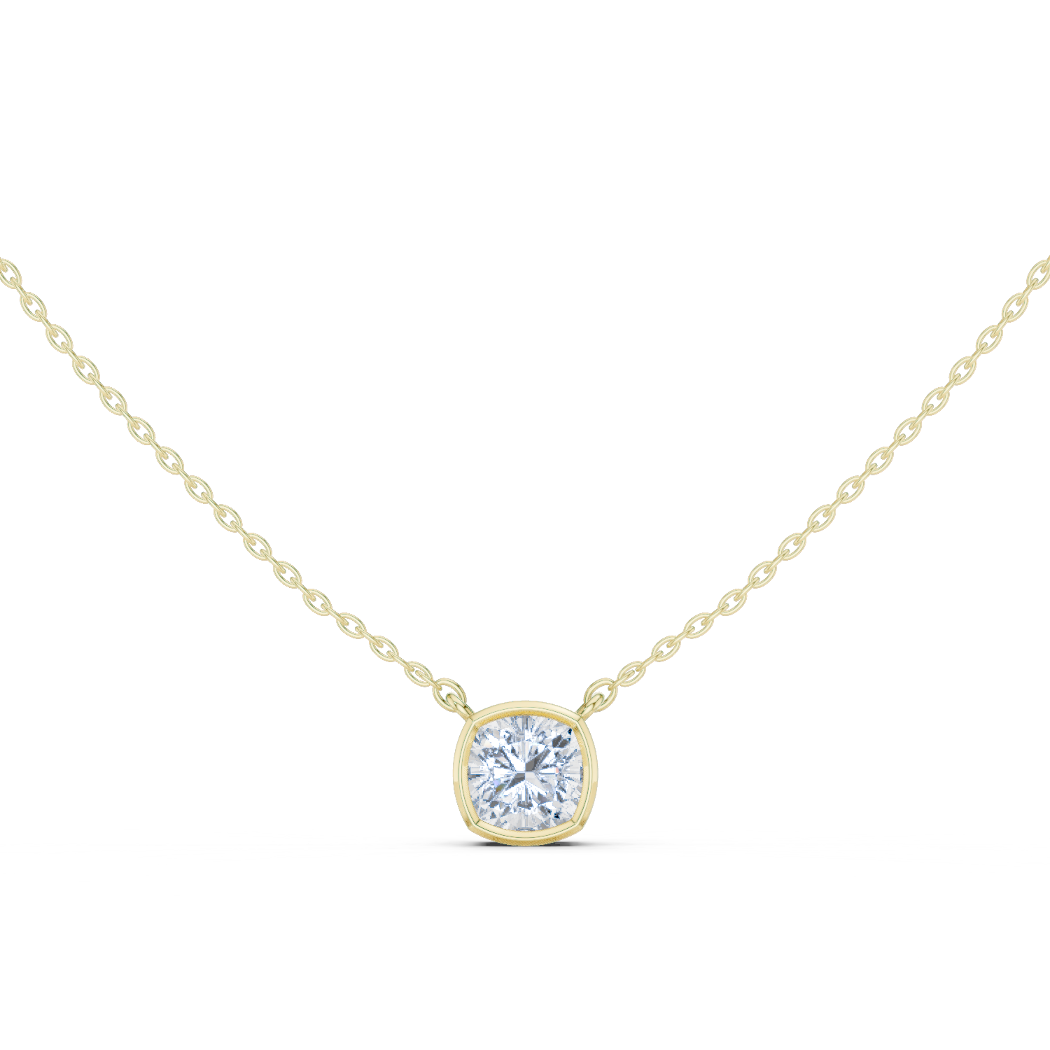 Gold Jewelry, Cushion center stone, Yellow Gold