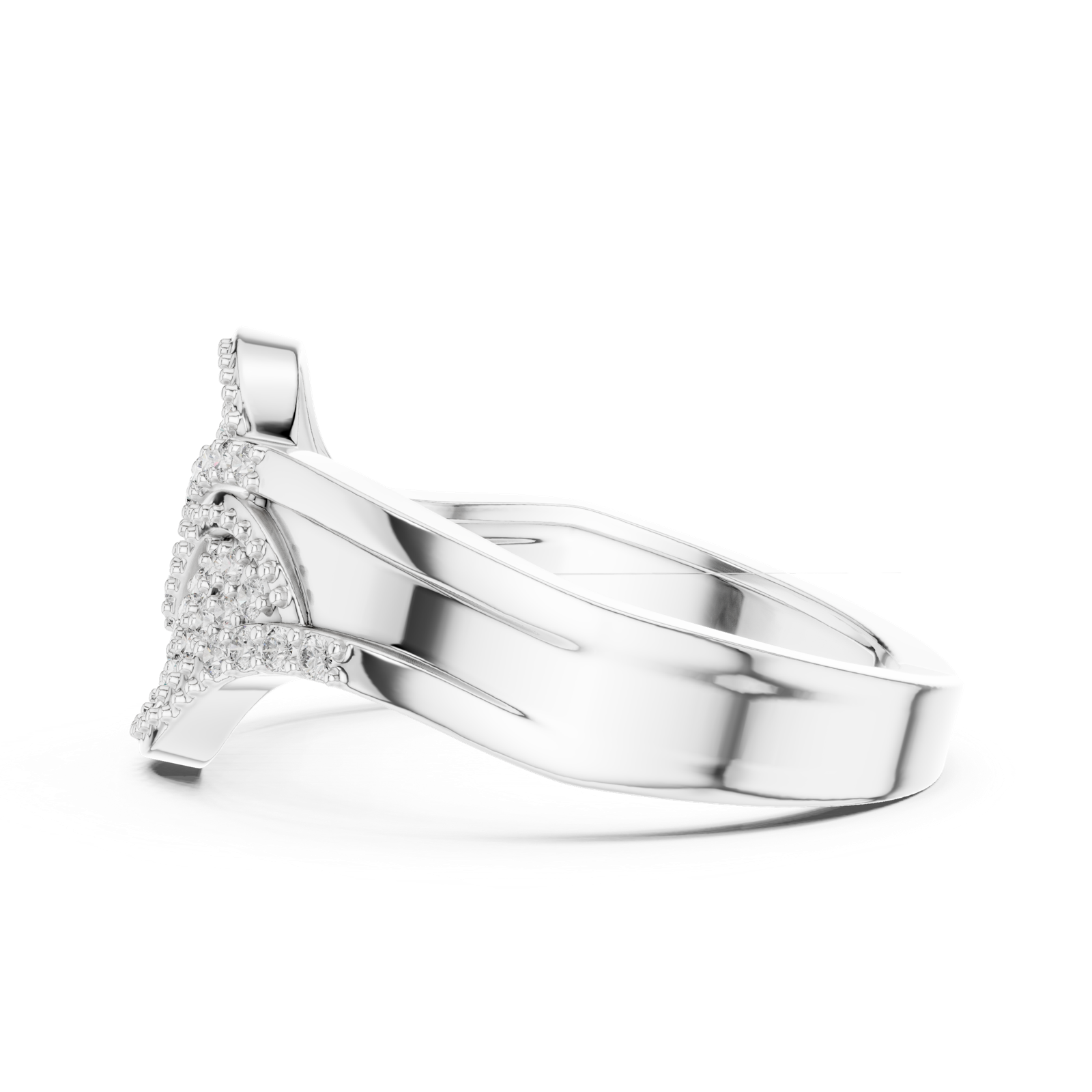 Gold Ring DR-6287, White Gold, view 3