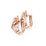 14K Solid Gold Lab Diamond Cluster Earrings, Rose Gold, view 2