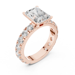 Gold Jewelry L35-63, Radiant center stone, Rose Gold, view 2