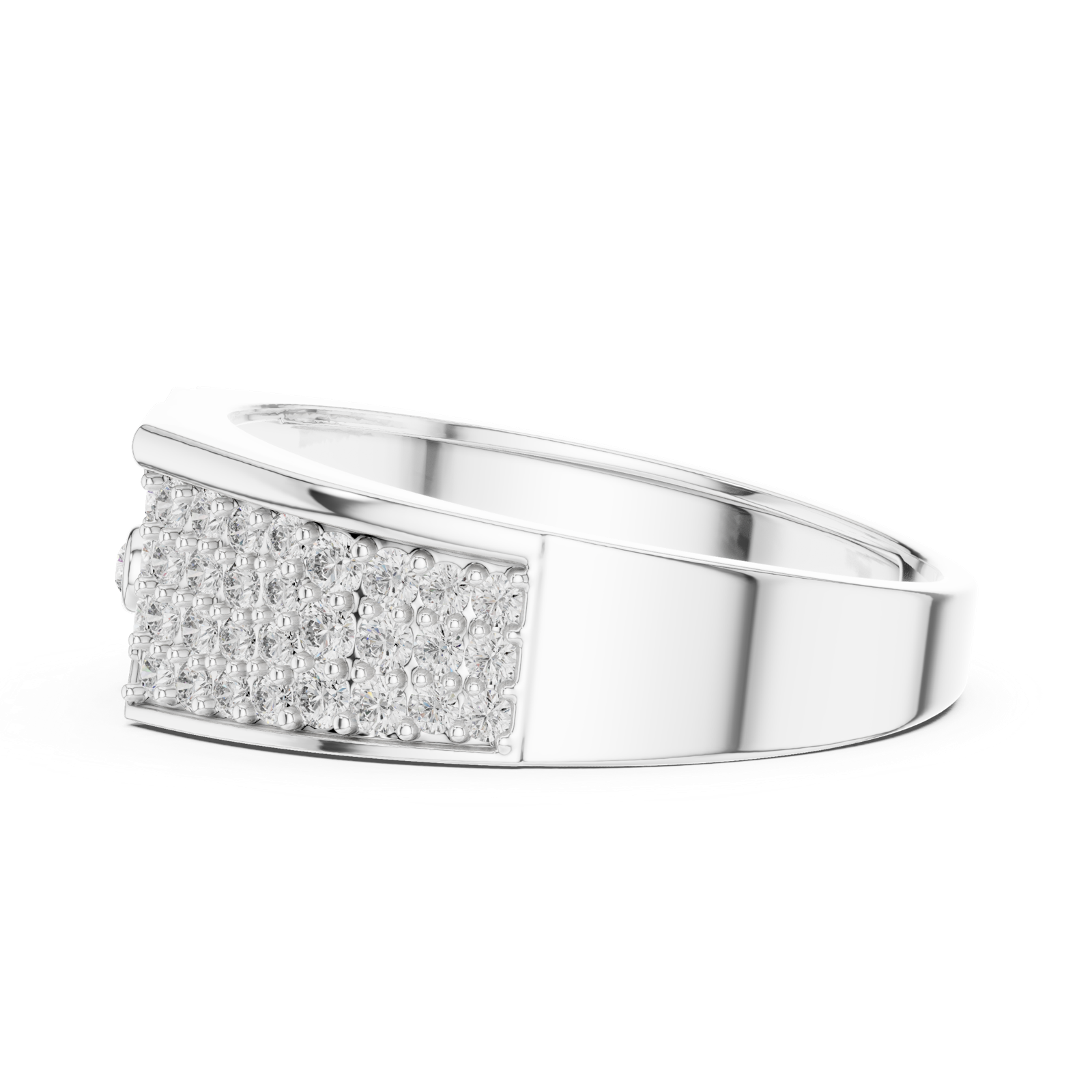 Gold Ring LR-01 (27), White Gold, view 3