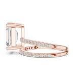 Gold Jewelry, Emerald center stone, Rose Gold, view 3