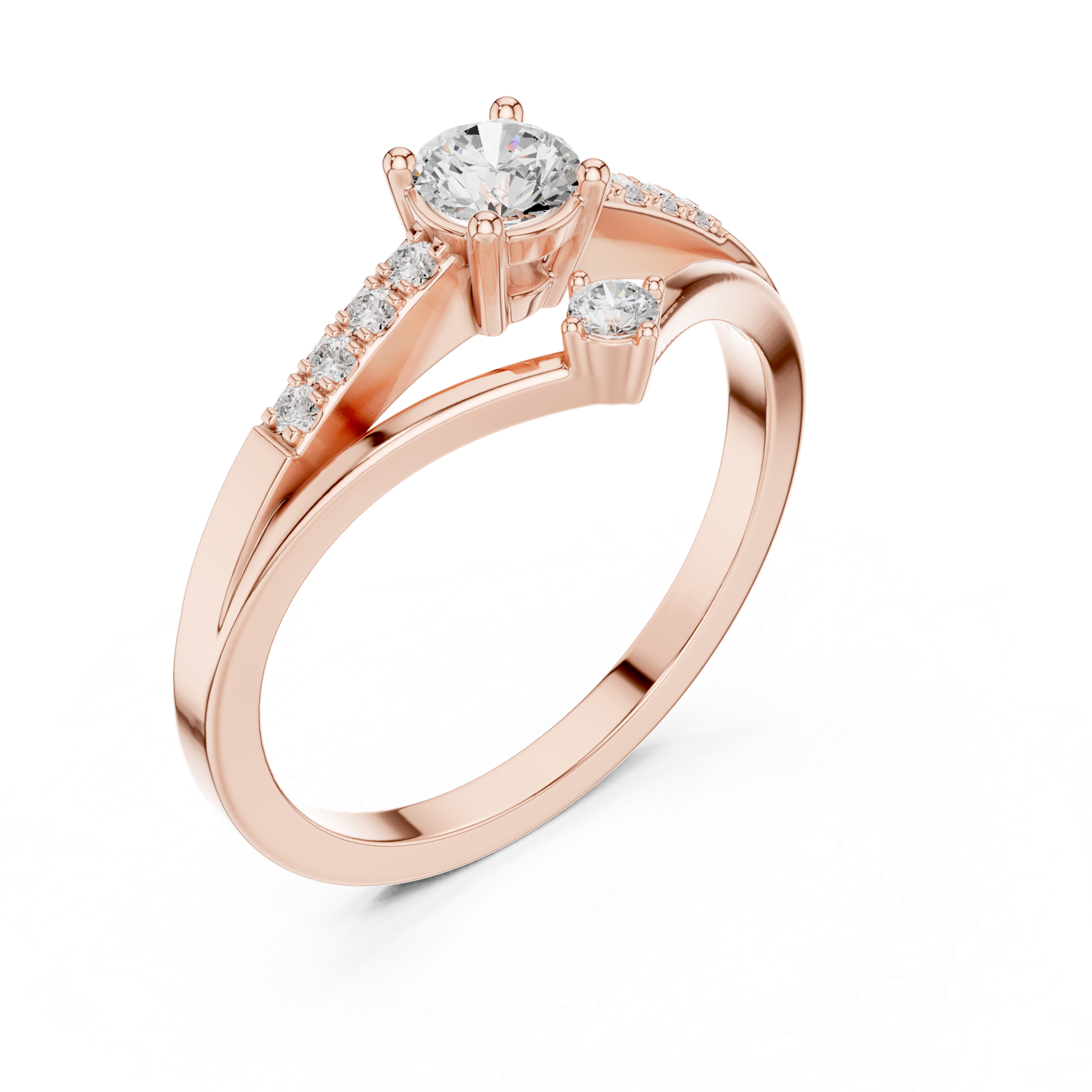 Gold Ring DDLR-835, Rose Gold, view 2
